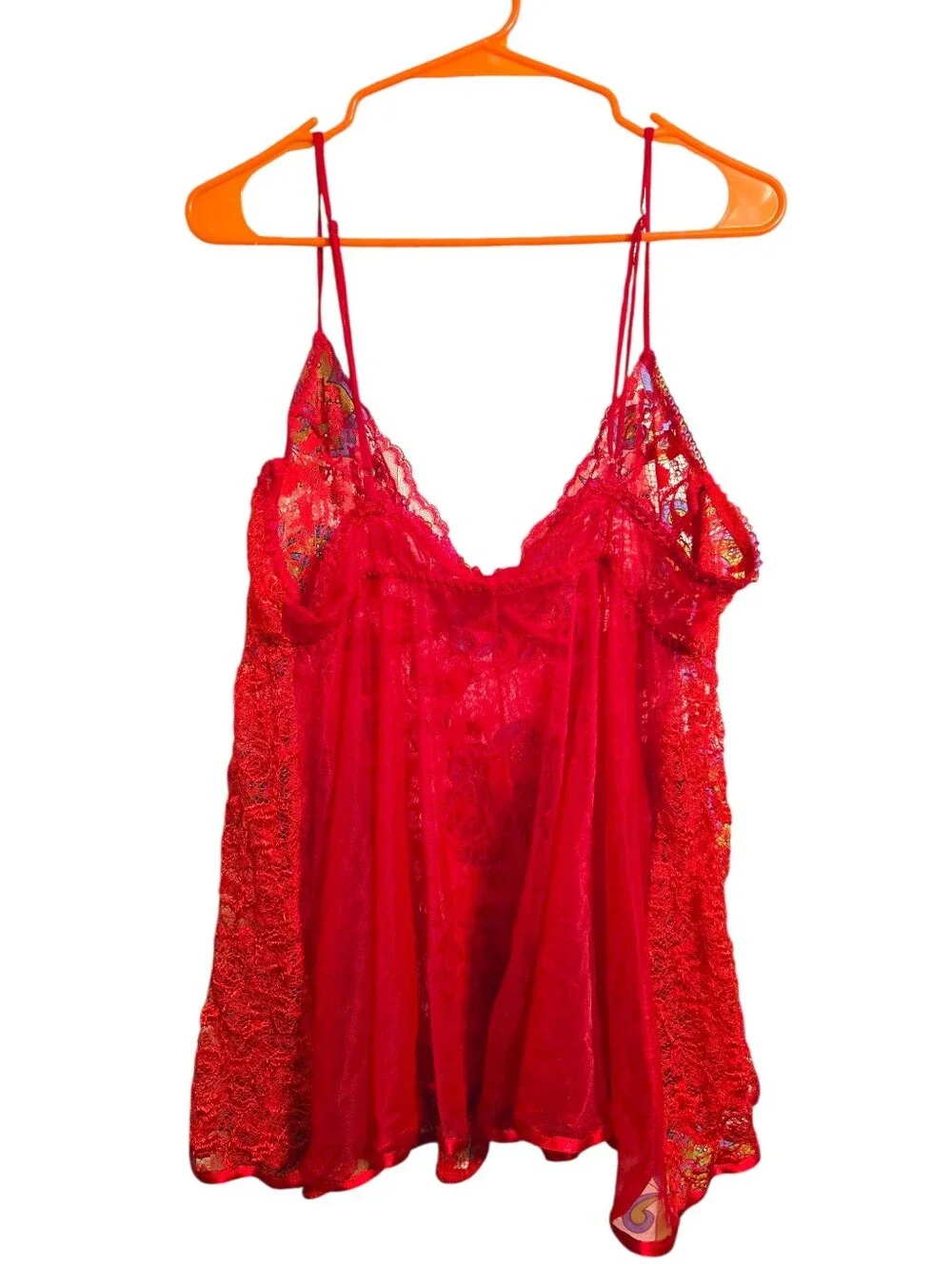 Vintage | Red Lace Lingerie Slip - Picture 2 of 4
